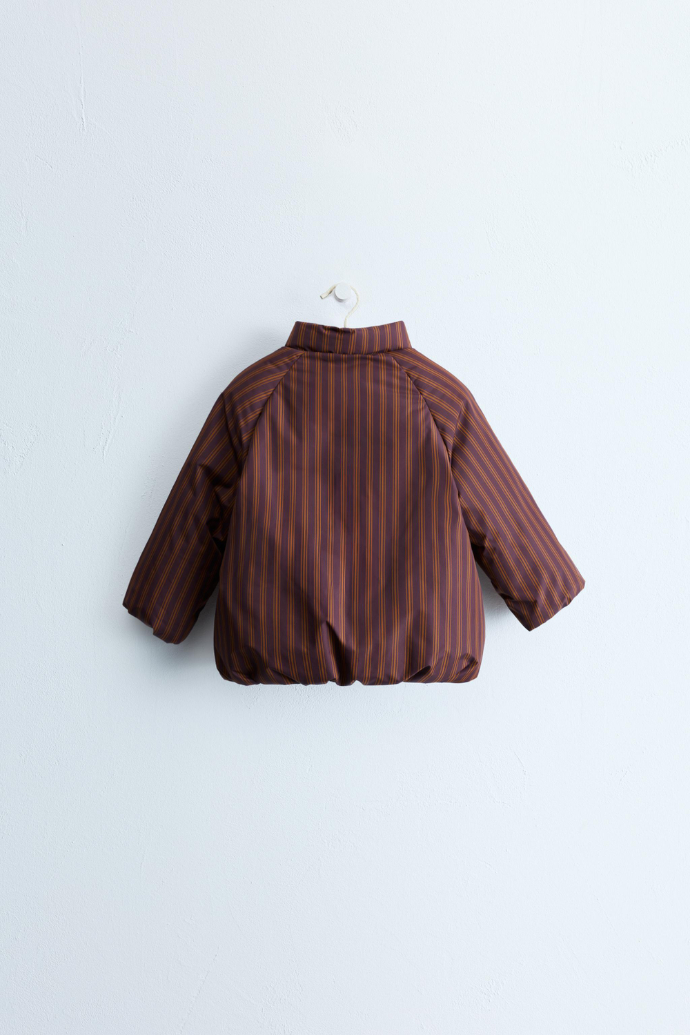 ZARA ZARA TIMELESS — ПОЛОСАТОЕ ПАЛЬТО СО СЪЕМНЫМ КАПЮШОНОМ, КАРАМЕЛЬНЫЙ