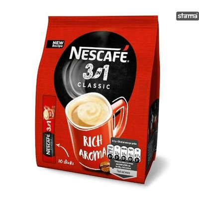 Кофе растворимый NESCAFE 3в1 CLASSIC в стиках (10 шт. х 16,5 г) 165 г (Швейцария)