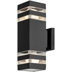 Светильник уличный настенный ЭРА «Геката» GBW-107-BL-0300 230В 2хЕ27 IP54 вверх/вниз черный | Садово-парковые светильники