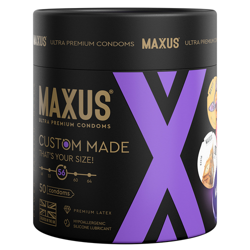 Премиальные увеличенные презервативы №50 в железном кейсе Maxus Custom Made 56 X-Edition 50шт