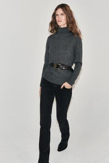 ZARA СВИТЕР ИЗ 100% ШЕРСТИ EXTRASOFT, МЯГКИЙ СЕРЫЙ