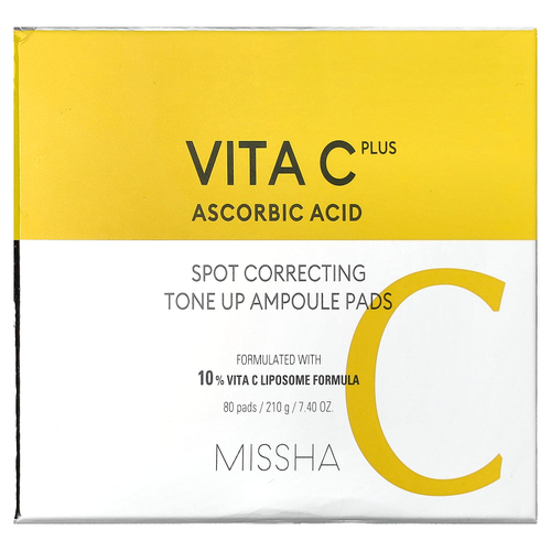Missha, Vita C Plus, тонизирующие диски для коррекции пятен, 80 шт., 210 г (7,4 унции)