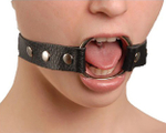 Кляп-кольцо на черных кожаных ремешках Sitabella BDSM Accessories 3092-1