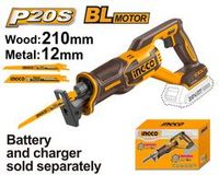 Аккумуляторная сабельная пила 20В BL без АКБ и ЗУ SUPER INGCO CRSLI2108 INDUSTRIAL
