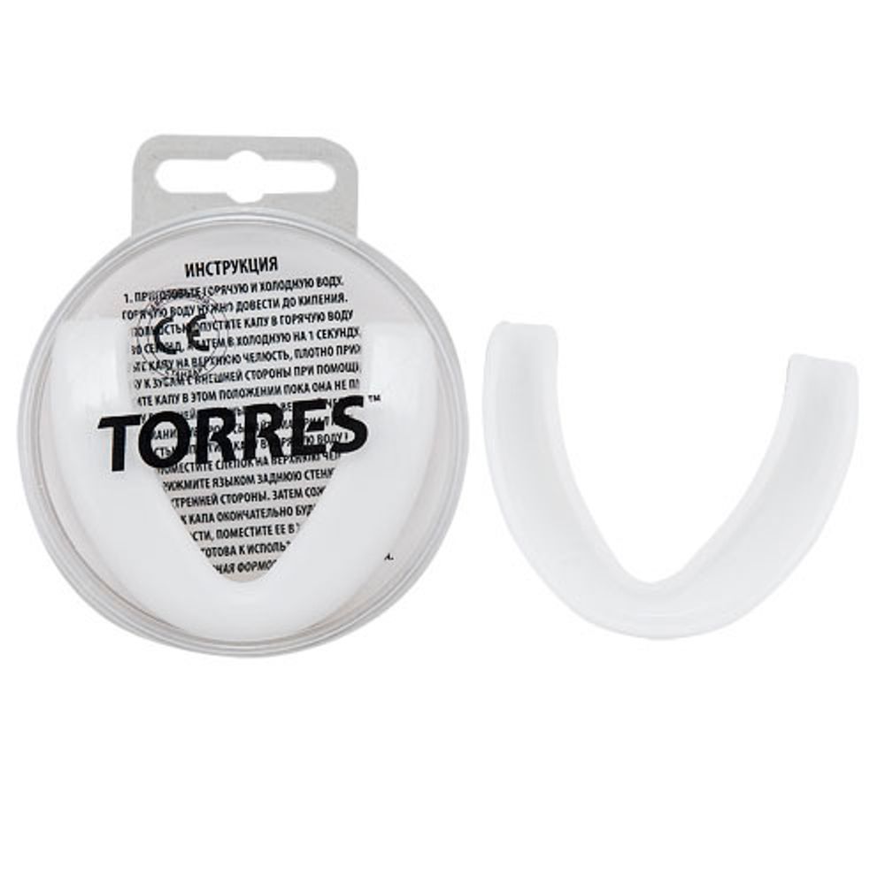 Капа боксерская TORRES, PRL1023WT, термопластичная, евростандарт CE approved, белый