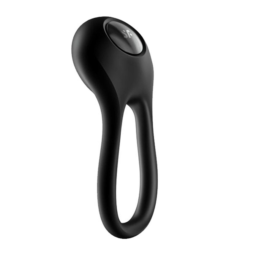 Черное эрекционное виброкольцо 5,5см Satisfyer Majestic Duo