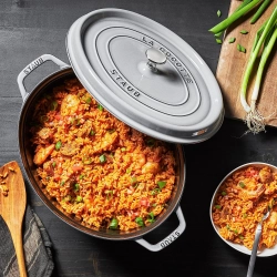 STAUB Чугунная кокотница овальная 27 см 3,2 л с гренадином для запекания (II сорт) EAN 3272340002540