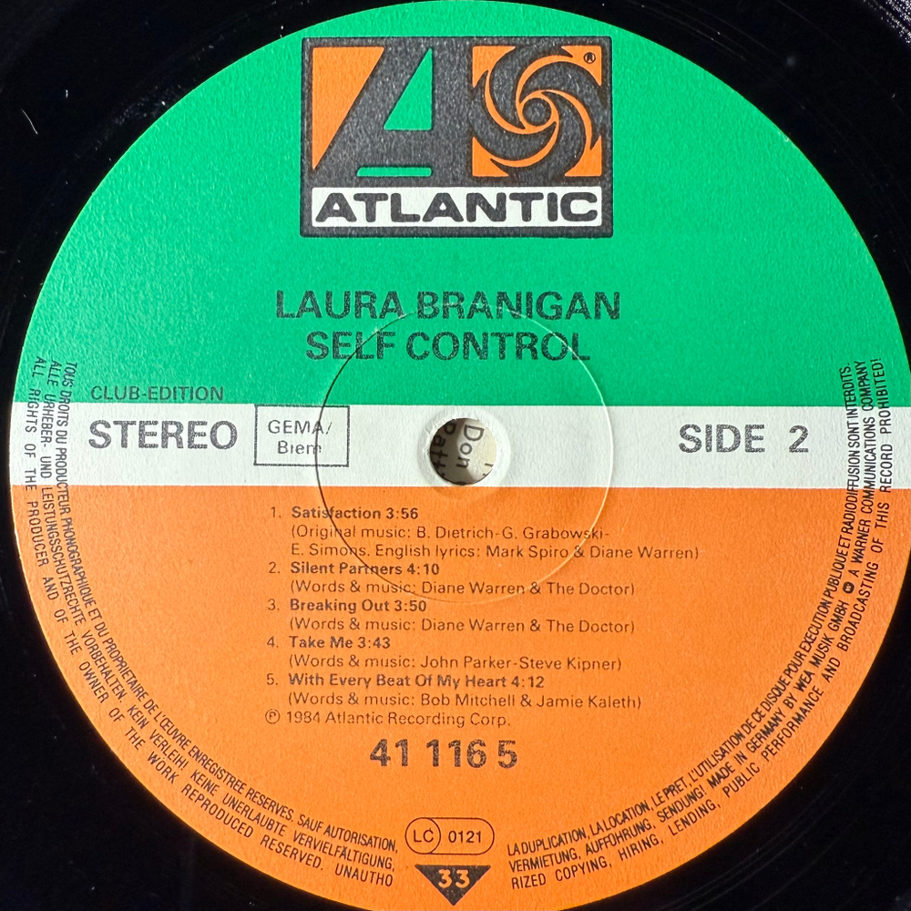 Laura Branigan ‎– Self Control (Германия 1984г.) Club