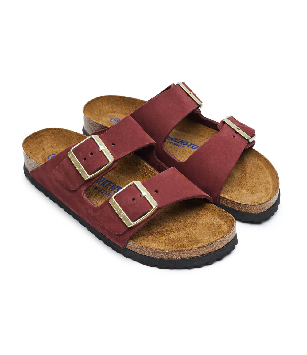 Кожаные шлепанцы arizona sfb lenb zinfandel Birkenstock - бордовый(1028719)