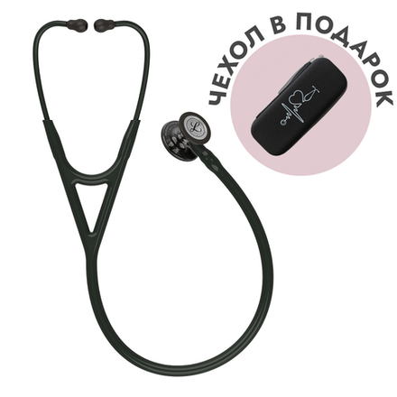 Стетоскоп Littmann Cardiology IV, черный, дымчатая акустическая головка, черный ствол (6232)
