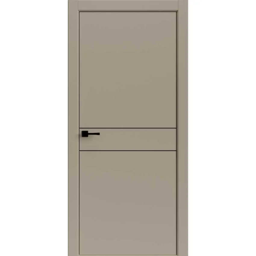 Межкомнатная дверь Light Geometry 4309 лофт мокко кромка ABS чёрная глухая