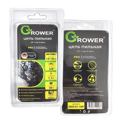 Цепь пильная Grower PRO GRSC91-50P (3/8"; 1,1мм; 50 звеньев) Чизель 194266