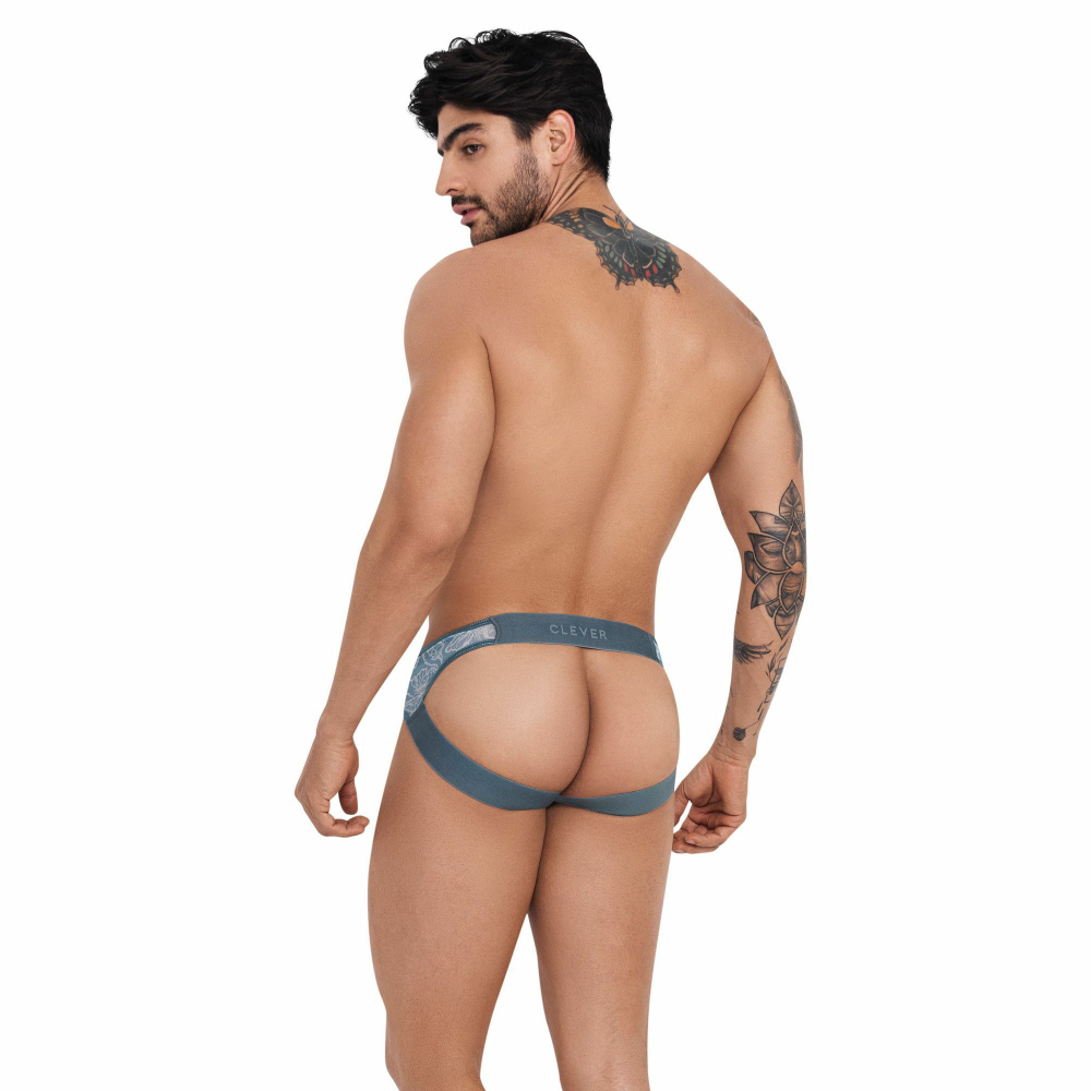 Серые трусы-джоки с цветочым принтом Avalon Jockstrap (Размер: M) (Цвет: серый)