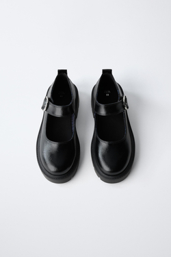 ZARA БАЛЕТКИ В СТИЛЕ TRACK, ЧЕРНЫЙ
