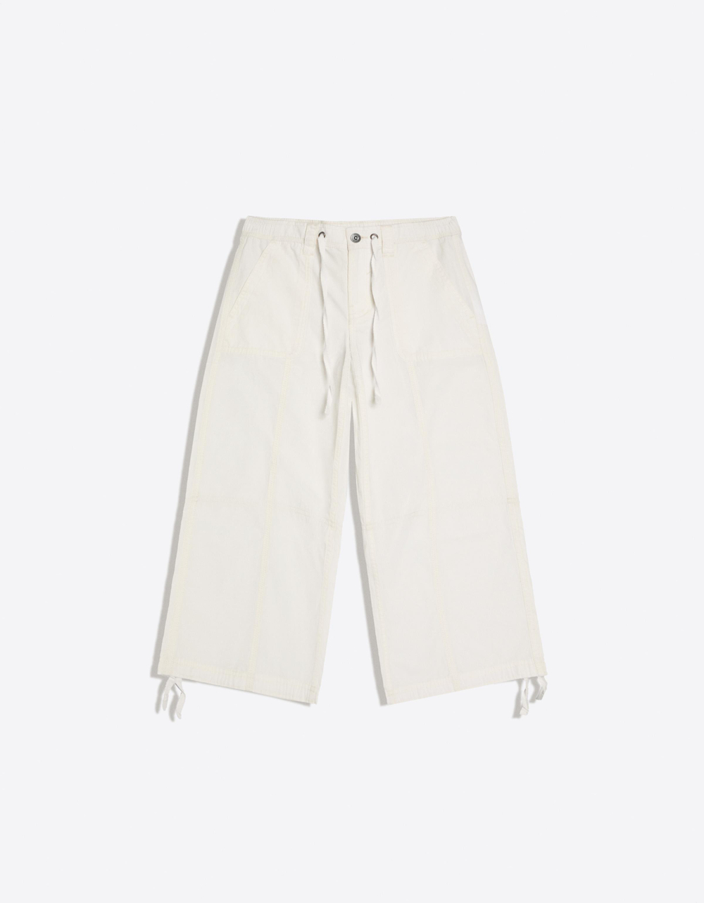 Женские хлопковые брюки капри с карманами - BERSHKA
