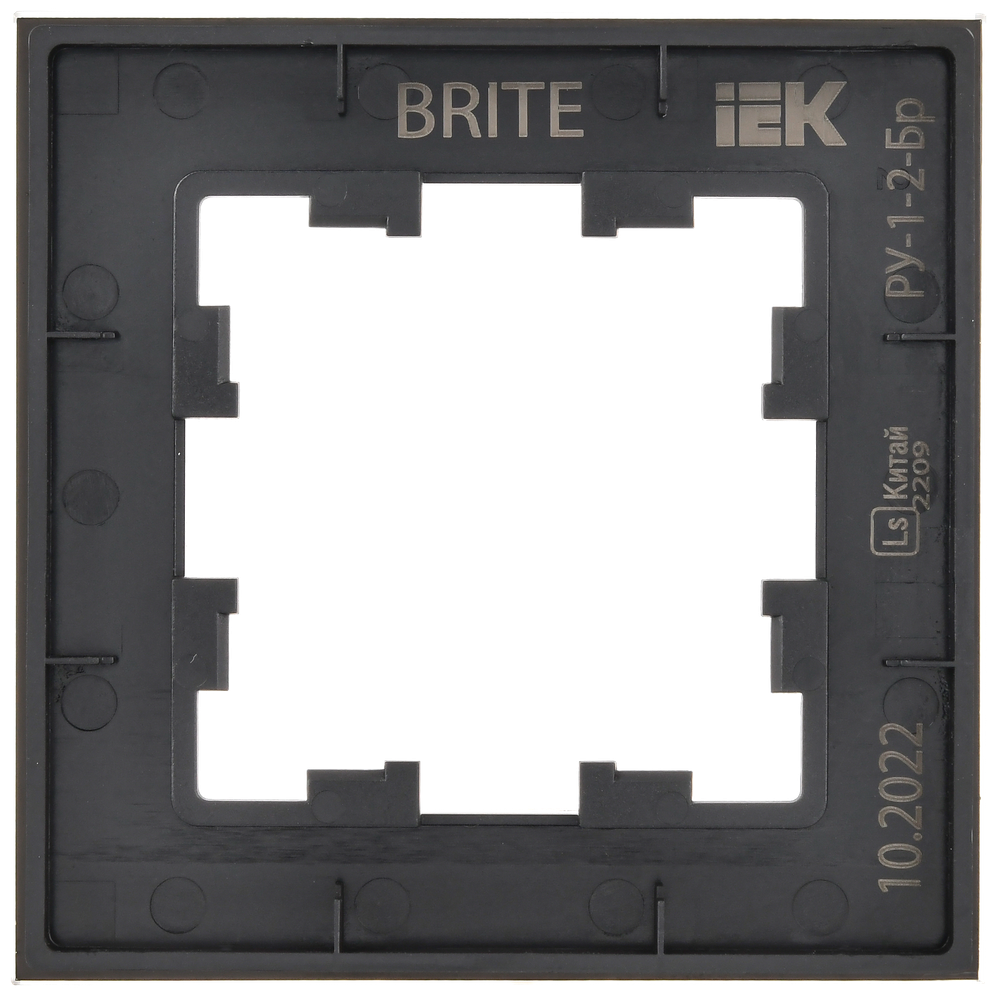 BRITE Рамка 1-местная РУ-1-2-Бр стекло черный матовый IEK