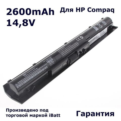 Аккумулятор iBatt 2600mAh для ноутбука HP 800049-001, KI04