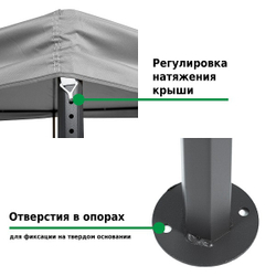 Шатер садовый Green Glade Gexagon Grey (сторона 200 см, площадь 10.5 м²)