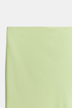 ZARA АТЛАСНАЯ ЮБКА МИДИ, ЯБЛОЧНО-ЗЕЛЕНЫЙ
