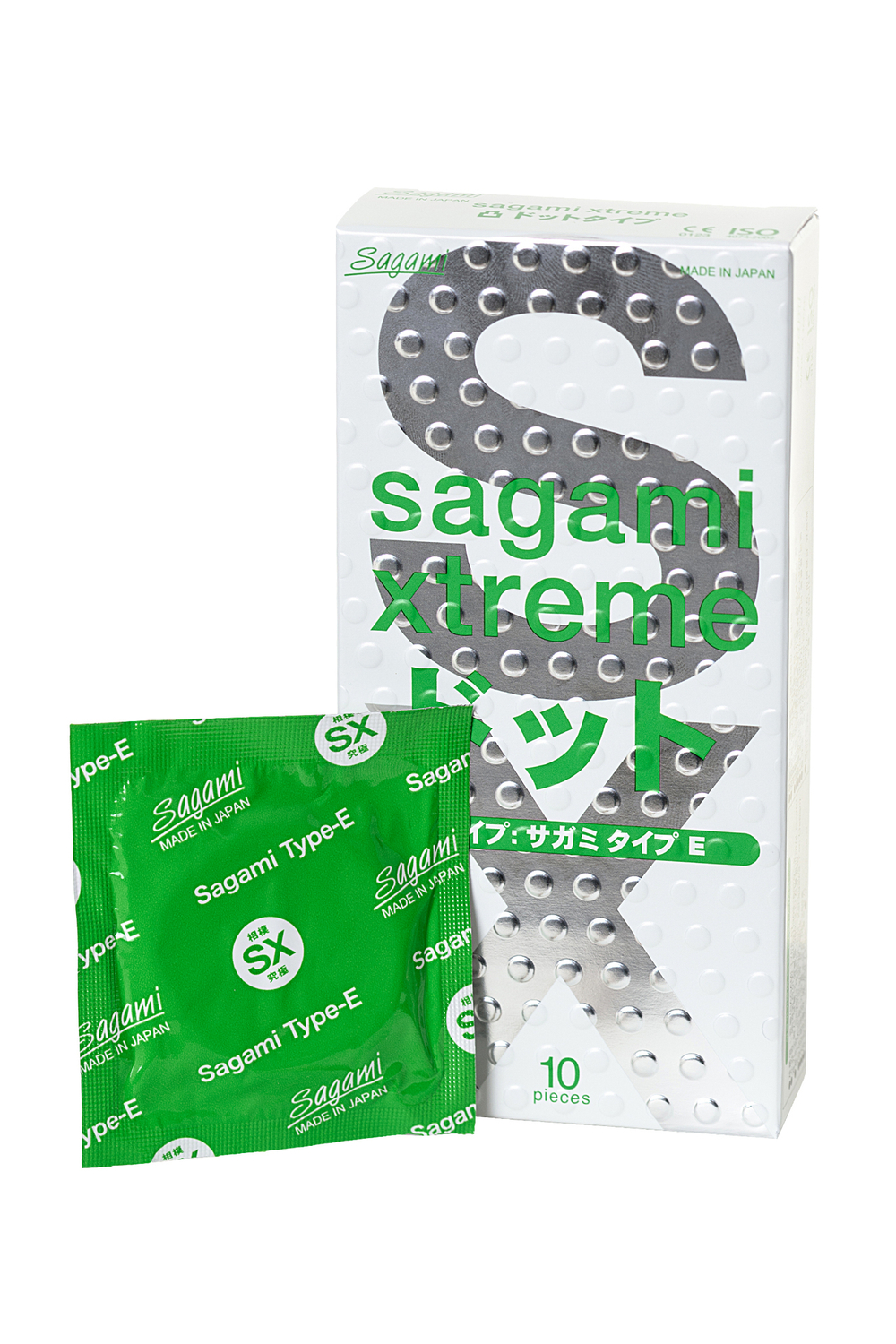 Презервативы с точечно-ребристой текстурой Sagami Xtreme Type-E, 10 шт