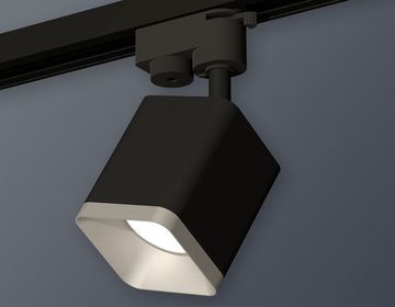 Комплект трекового однофазного светильника 1*GU5.3 XT7813002 SBK/SSL чёрный песок/серебро песок (A2521, C7813, N7703) Ambrella