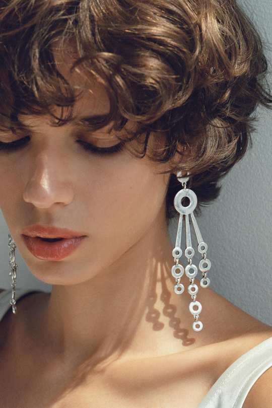 ZARA МЕТАЛЛИЧЕСКИЕ СЕРЬГИ-КРУГИ, СЕРЕБРИСТЫЙ