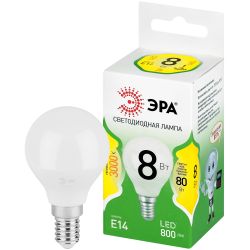 Лампа светодиодная ЭРА GREEN LINE LED P45-8W-830-E14 GL 8Вт шар теплый свет E14 | Лампы cветодиодные Шар (G/P)