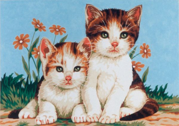 Рисунок для вышивания Soulos (канва жесткая), 2 рисунка Котята, 40х60 см