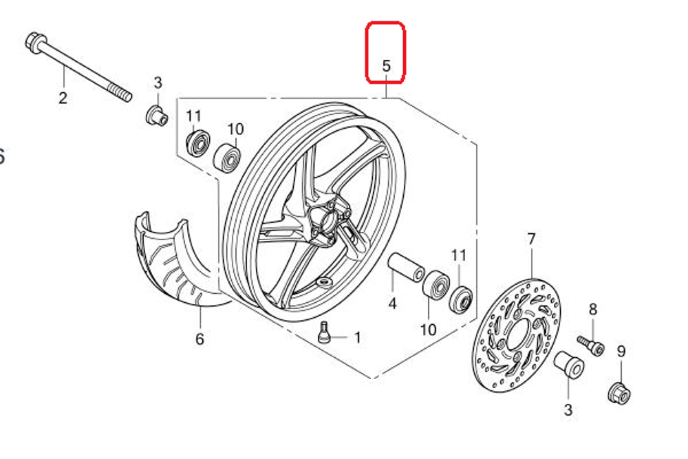44650-KWN-900ZA. WHEEL SUB ASSY., FR. *NH303M*. Honda PCX
