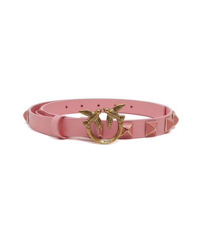 Кожаный ремень LOVE BERRY H2 BELT VITELLO SET Pinko - розовый(100143 A0R6)