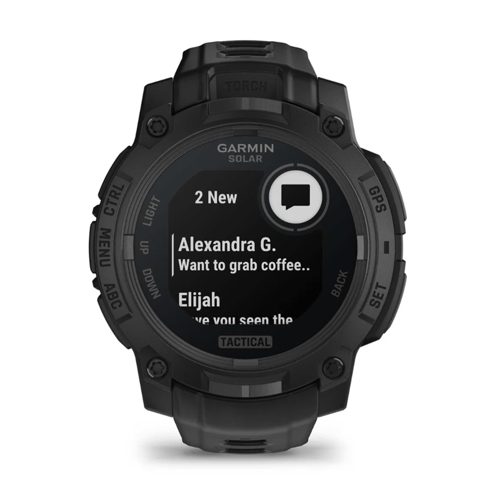 Смарт-часы Garmin Instinct 3 45mm Solar Tactical Edition Black with Black Band, черный 010-02934-50