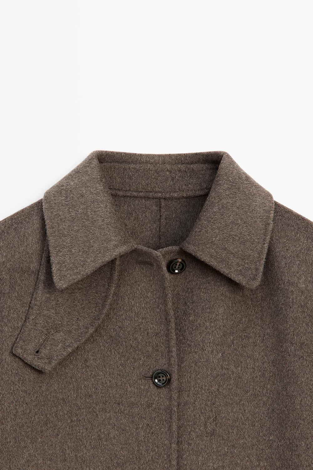 Massimo Dutti Пальто из меланжевой шерстяной смеси, коричневый