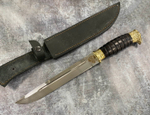 Пластунский нож, кованая 95Х18, граб, латунь (с литьем)