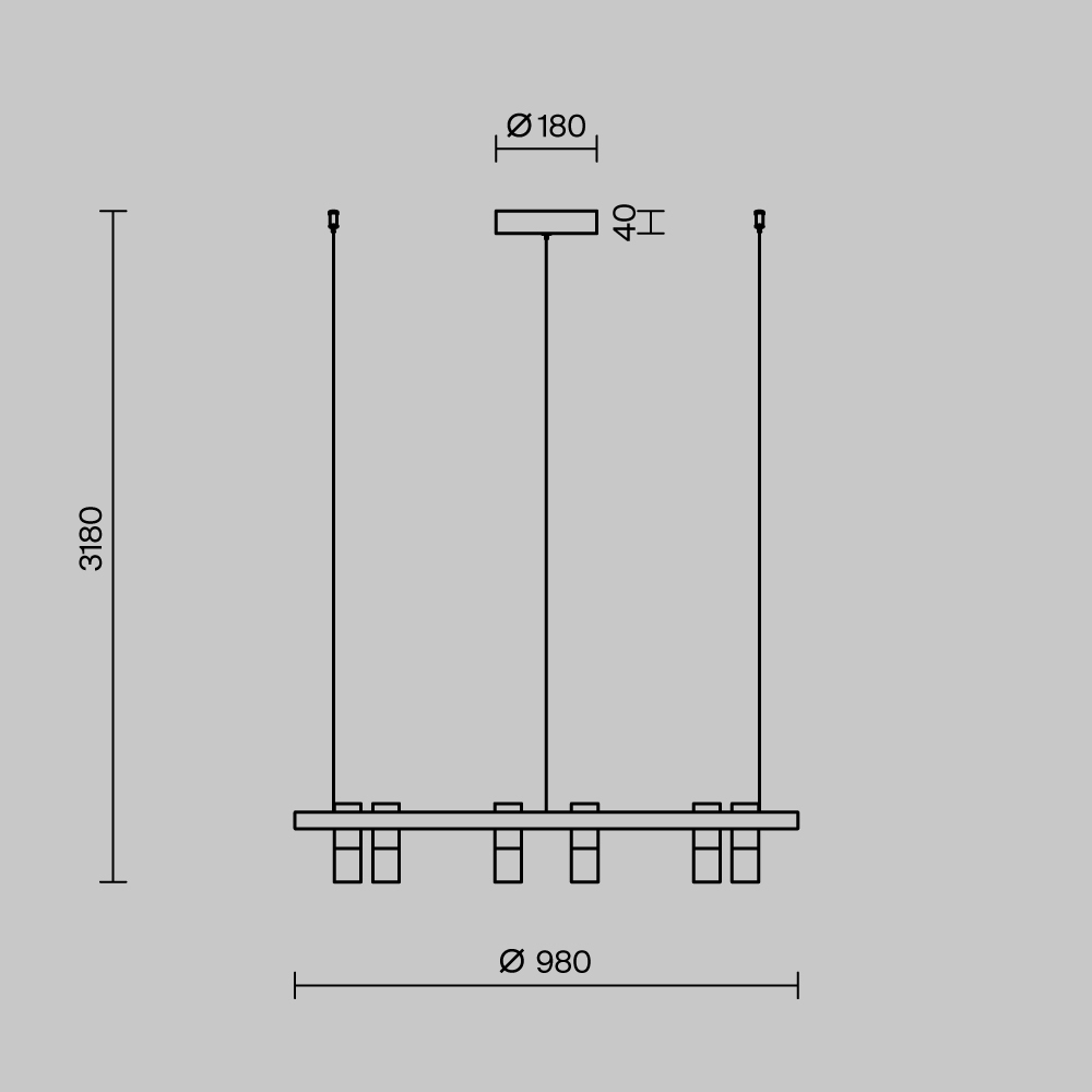 Подвесная светодиодная люстра Maytoni Satellite MOD102PL-L42BK