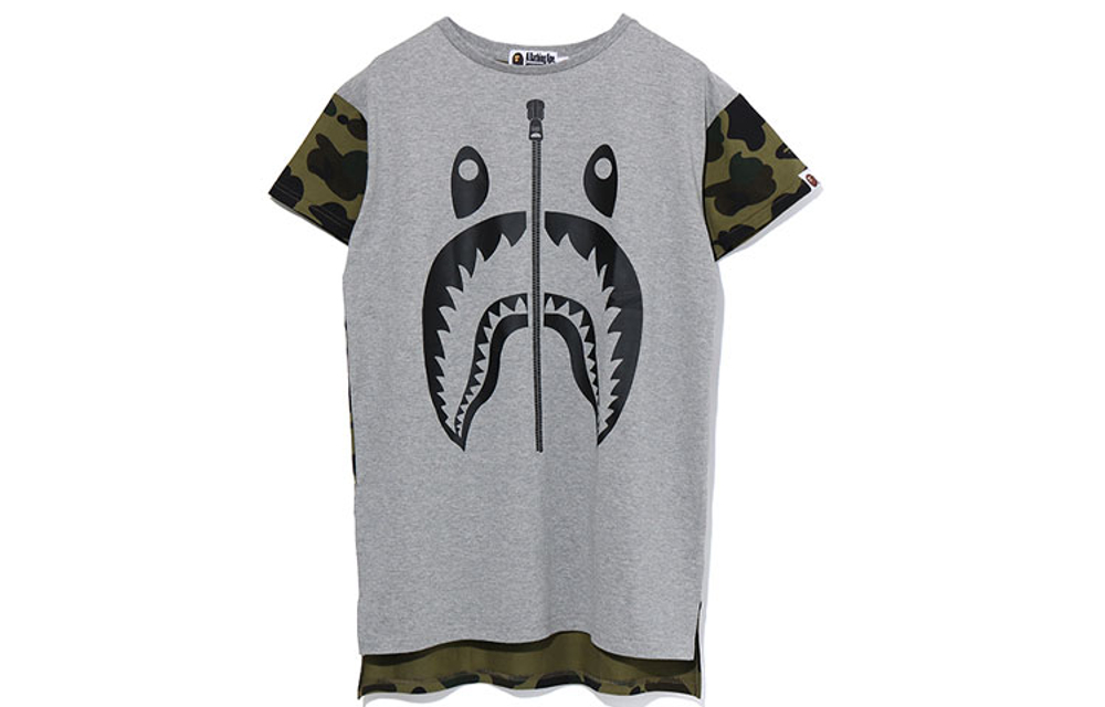 A Bathing Ape Bathing Ape Shark Series Short Sleeved Dresses зеленый