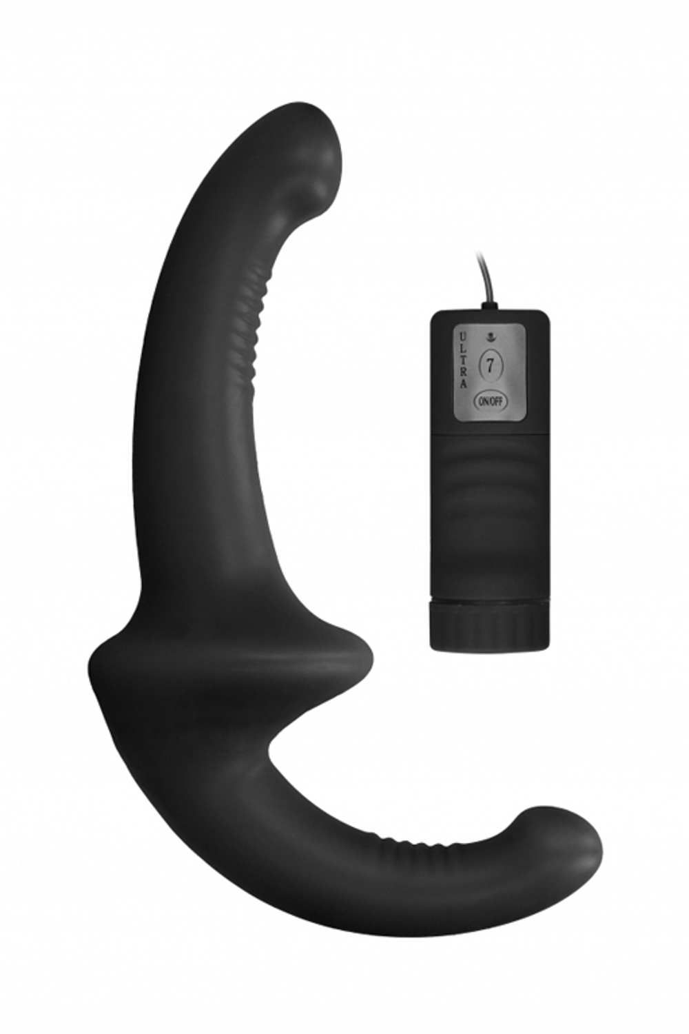 Безремневой страпон с вибрацией и пультом управления Vibrating Silicone Strapless Strapon