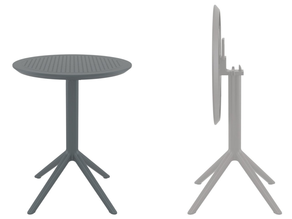 Стол пластиковый складной Siesta Contract Sky Folding Table Ø60, темно-серый