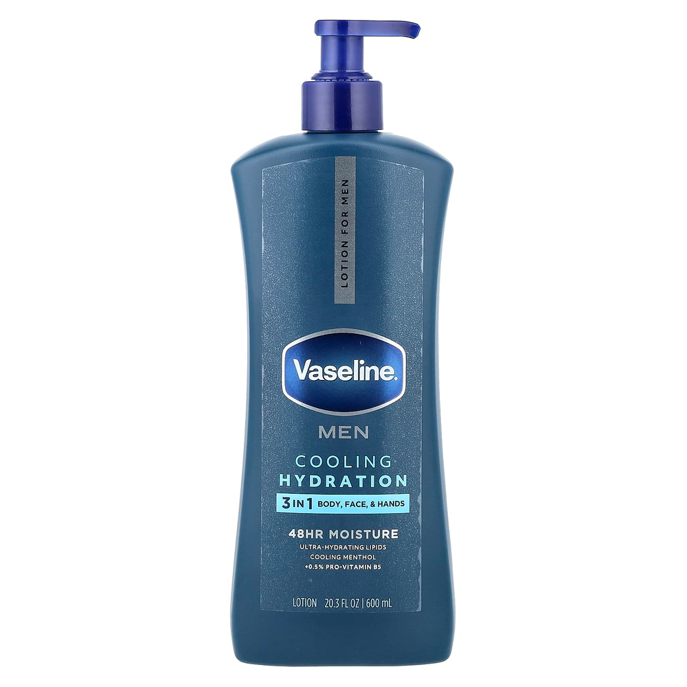 Vaseline, Для мужчин, охлаждающее и увлажняющее средство для тела 3 в 1, лосьон для лица и рук, 600 мл (20,3 жидк. унц.)