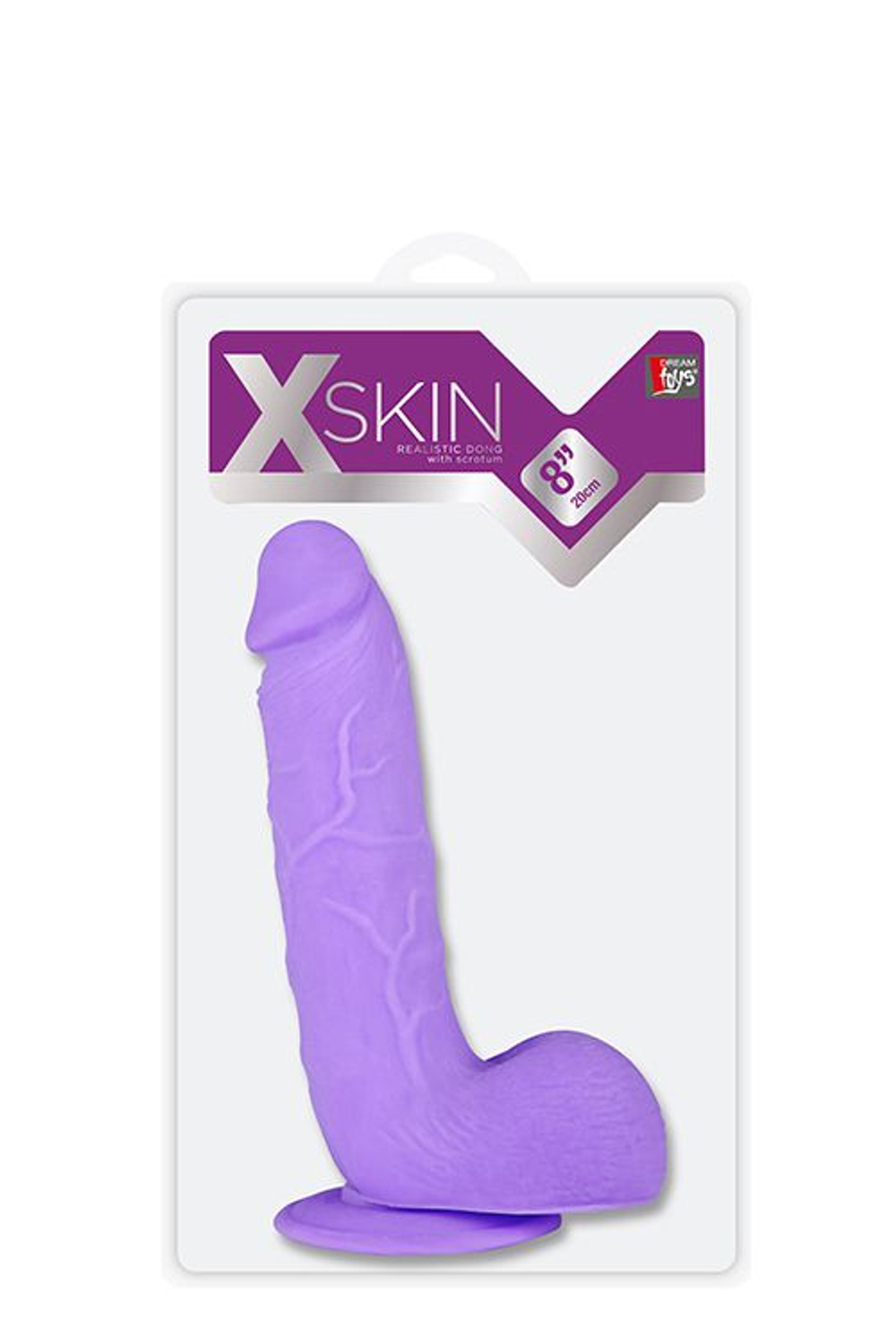 Фиолетовый фаллоимитатор на присоске XSKIN 8 TPR DONG PURPLE - 20,3 см. (Цвет: фиолетовый)