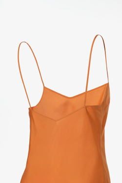 ZARA X JOHN GALLIANO ПЛАТЬЕ-КОМБИНАЦИЯ ИЗ 100% ШЕЛКА LIMITED EDITION, ОРАНЖЕВЫЙ