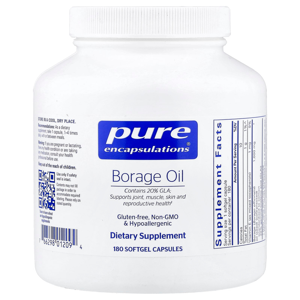 Pure Encapsulations, Borage Oil, 180 Softgel Capsules