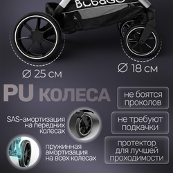 Прогулочная коляска для двойни BubaGO DUO X