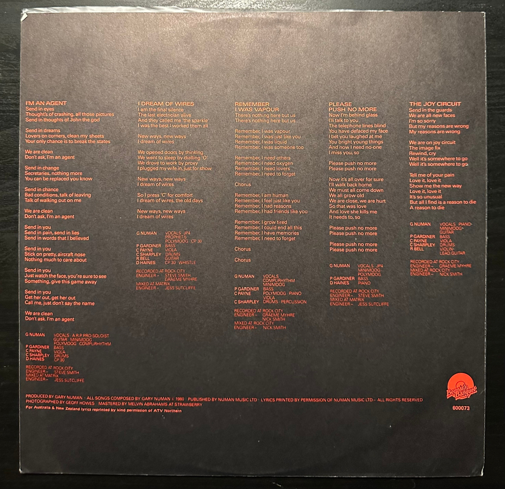 Gary Numan - Telekon (Австралия 1980г.)