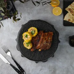 Блюдо круглое для подачи d 25 см h6,5 см Black Raw Wood P.L. Proff Cuisine [6]