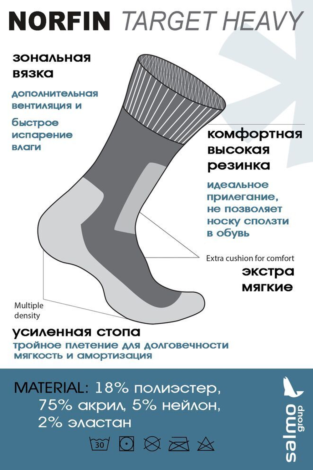 Носки Norfin T1P TARGET HEAVY р.(39-41) M