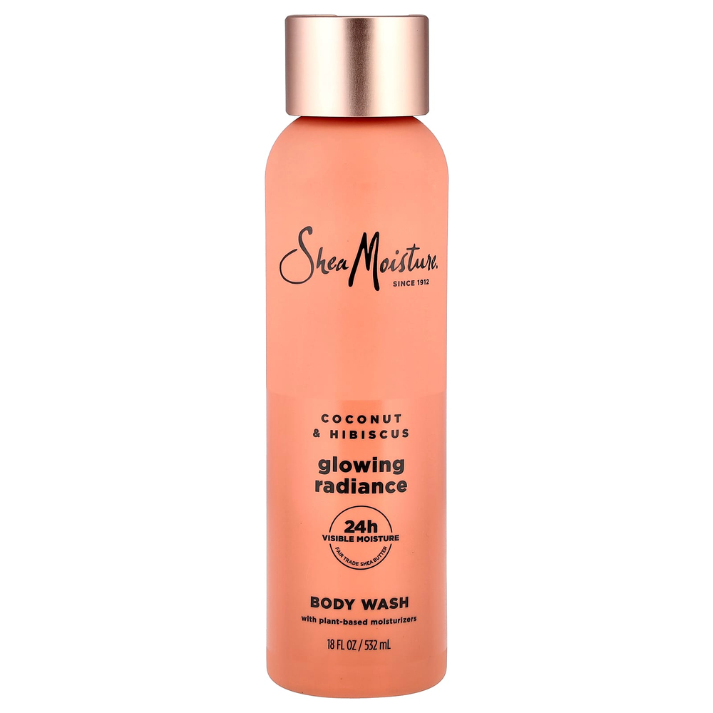 SheaMoisture, гель для душа для сияния кожи, кокос и гибискус, 532 мл (18 жидк. унций)