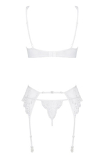 Белый кружевной комплект (лиф, пояс, стринги) Etheria Set SM (42-44) (Цвет: белый)