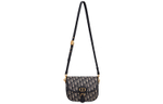 DIOR Bobby Jacquard Fabric Crossbody Bags Medium Women"s Denim Blue
