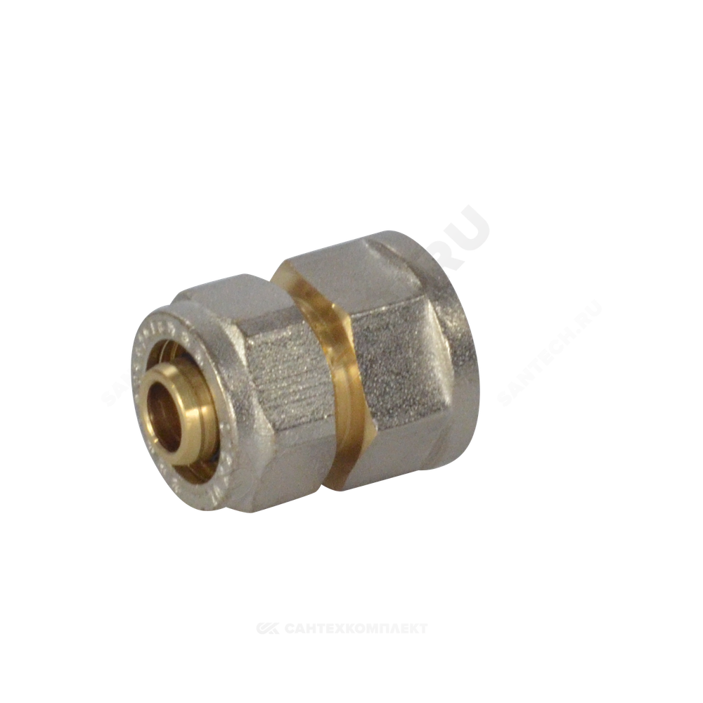 Муфта МП латунь никель обжим Дн 16х1/2" ВР ГОСТ 32415-2013 7002 Aquasfera 7002-01