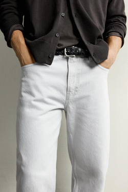 ZARA ДЖИНСЫ STRAIGHT FIT, СЕРЫЙ